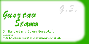 gusztav stamm business card